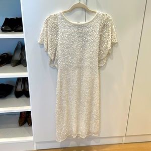 Adriana Papell Sequined White Dress - tags on!